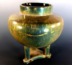 FINE HUGE RAMBERVILLERS HIGH LUSTRED PEDESTAL VASE - Picture 1 of 9