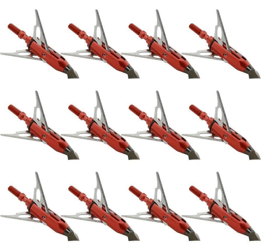 12pcs Rage 3 Fixed Blade Archery Broadheads 100 Grain Arrow Head Hunting Arrow - Image 1 of 3