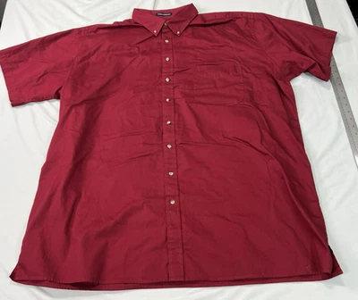 Harbor Bay HB Shirt Mens 3XLT 3XL Tall Maroon Red Button Up Casual Short Sleeve - Image 1 of 4