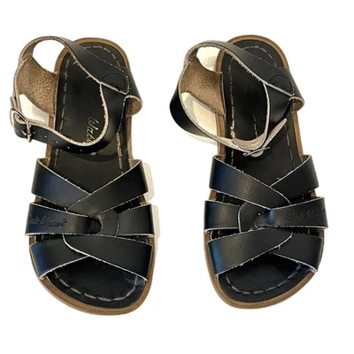 Salt Water Sandals Kids Size 13 Black Unisex Leather - Image 1 of 4