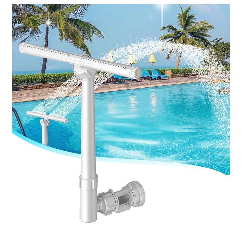 Dual Spray Pool Fountain – High-Pressure Waterfall & Sprinkler for All Pools - Imagem 1 de 1