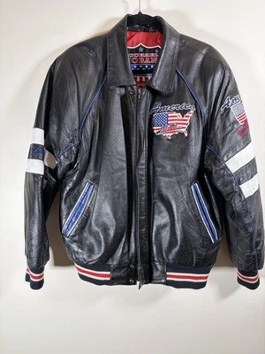 Vintage Michael Hoban Motorcycle Jacket American Flag Limited Edition Sz Medium - Image 1 of 4