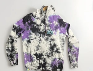 Sudadera con capucha Solo Flow tie-die púrpura, negra, grisácea, dorada puños en cuerda - Imagen 1 de 9
