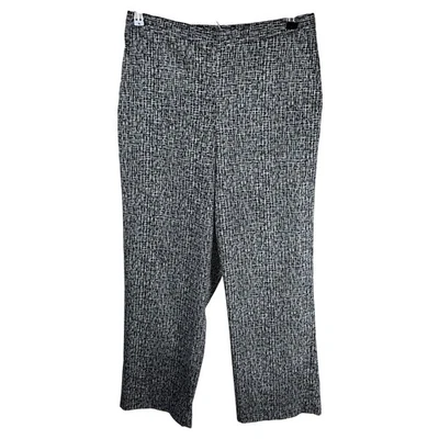 Брюки Alfred Dunner миниатюрные женские черно-белые с геометрическим принтом прямые штанины 10P - Изображение 1 из 4