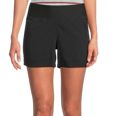Prana Koen 5" Short Women's S Black Mid Rise Soft Pull On Waistband Lightweight - Image 1 of 4