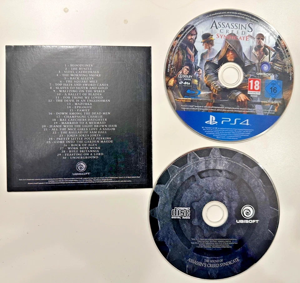 Assassin's Creed Syndicate PS4 Game Disc With Soundtrack Disc UK PAL - Image 1 of 3