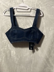 Crop top donna nuovo con etichetta moda Nova denim taglia S - Foto 1 di 3