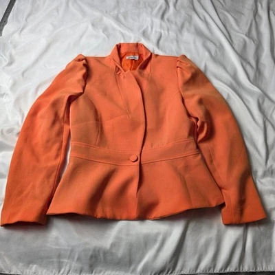 Blazer para mujer Tahari Arthur S. Levine naranja chaqueta peplum talla 10 Foto 1 de 4