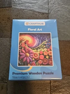 NEW Crafthub Floral Art Wooden Jigsaw Puzzle Size A3 Large NIB - Picture 1 of 2