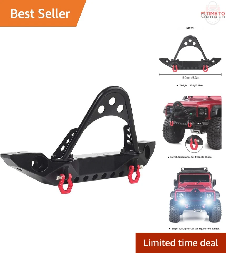 Injora Front Bumper With Light for Traxxas Trx-4 Axial Scx10 & Scx10 II 90046 B