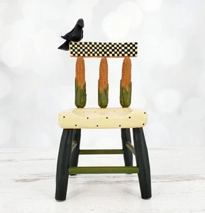 Williraye Studio WW4127 1999 maíz pintado a mano con silla de granja cuervo 8,5" - Imagen 1 de 9