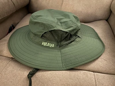 Red Head Brand Co Wide Brim Boonie Fishing Safari Vented Mesh Green Hat Sz Large - Image 1 of 4