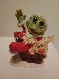 Vtg 1997 Limited Edition Sprogz Hoppy Christmas Frog Figurine 1667/9500 - Picture 1 of 6