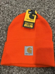 NEU "Carhartt" Kinder/Jugend Brite Orange Acryl Uhr Beanie {#AH8905} - Bild 1 von 2