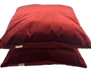Vintage Pier 1 Imports Throw Pillows Christmas Red 20”x20” Set Of 2 - Picture 1 of 7