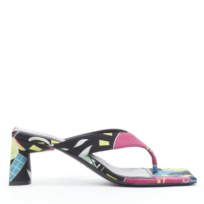 Sandalias Balenciaga 2020 florales satinadas puntera cuadrada tacón medio mula EU35 Foto 1 de 4