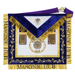 Masonic Grand Lodge Senior Deacon Regalia – Hand Embroidered Lambskin Apron - Picture 1 of 7