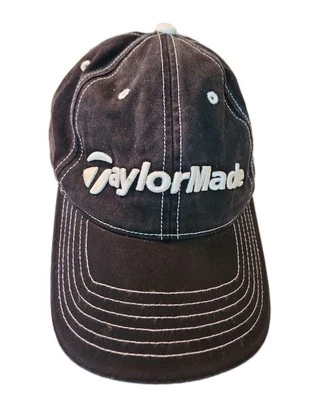 Boné de beisebol chapéu TaylorMade R7 preto branco. Alça ajustável bordada tmax gear - Imagem 1 de 4