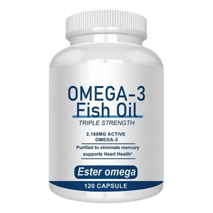 Omega 3 Fish Oil 2160mg 120 Capsules Soft Gel Double Strength EPA & DHA - Picture 1 of 7