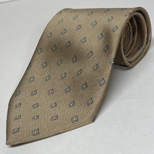 Romario Manzini Men's Necktie Tie Polyester geometric Gold Bronze Korea Made. D3 - Picture 1 of 13