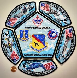 BSA WESTERN MASSACHUSETTS OA 83 2023 JAMBOREE 6-PATCH JSP SET USAF US AIR FORCE - Picture 1 of 3