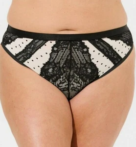 Torrid Sexy Retro Polka Dot High-Waist Mesh Back Thong Panty Plus Size 3X, 22/24 - Picture 1 of 6
