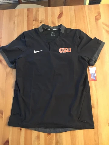 NWT mens XL nike OSU baseball single snap on field warm up wind jacket BSBL Cover