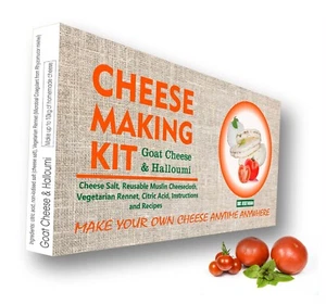 Cheese Making KIT Mozzarella/Ricotta/Halloumi/Goat DIY Gift Contains Rennet - Picture 1 of 8