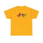123 Records gelbes Logo Unisex schwere Baumwolle T-Shirt