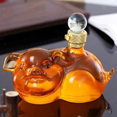 Pig Shaped Whisky Decanter for Bar Liquor Vodka Rum Tequila Gifts for Father - Image 1 of 4
