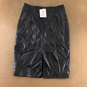 RAMISU Women's XL Black Faux Leather High Waist Split Front Pencil Skirt NWT - Picture 1 of 9