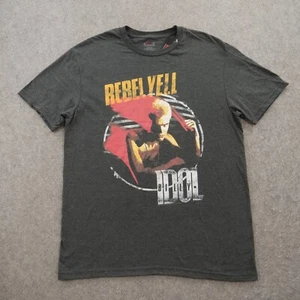 Billy Idol Rebel Yell Shirt Mens Medium Gray Rock Tour Album Cover New - Picture 1 of 12