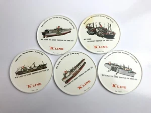Kline Container Shipping Line Captains Table Drink Coasters x5 Made In Japan - Imagen 1 de 8