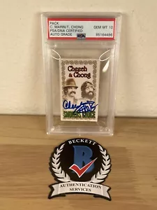 CHEECH Marin Tommy CHONG Signed WEED Rolling Papers PSA GEM MT 10 AUTO / BAS WIT - Picture 1 of 10