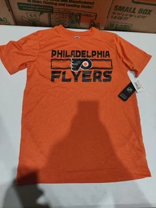 New Official NHL Philadelphia Flyers Hockey Boys Short Sleeved Shirt - Picture 1 of 4
