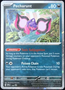 Pokemon Juego de Cartas Coleccionables Pecharunt SVP 149 Shrouded Fable Cosmos Holo Black Star Promo - Casi Nuevo - Imagen 1 de 4