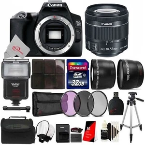 Canon EOS 250D Rebel SL3 Camera with EF-S 18-55mm f/4-5.6 IS STM Lens + Top Kit - Picture 1 of 10
