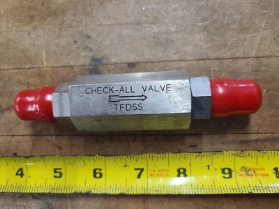 Check-All 1/2" Stainless Tubing Check Valve-AN/JIC 37º Flared Connection's - Image 1 of 4