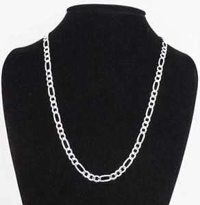 Massive 925 Sterling Silber iFigaro Silber Kette Halskette 6,8 mm, 24" lang Italien - Bild 1 von 5