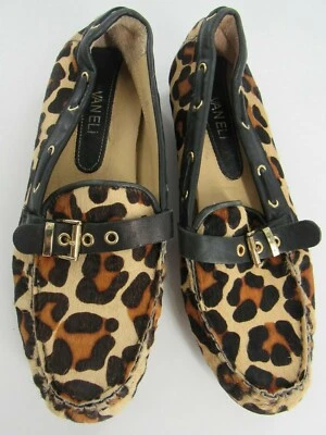 Zapatos Mocasines Para Mujer VANELI Van Eli Genuinos Pelo de Becerro Leopardo Planos 8.5M Usados en Excelente Condición Foto 1 de 4