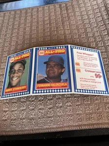 1987 Burger King All-Pro #18 Darryl Strawberry Mets #20 Valenzuela Dodgers - Picture 1 of 6