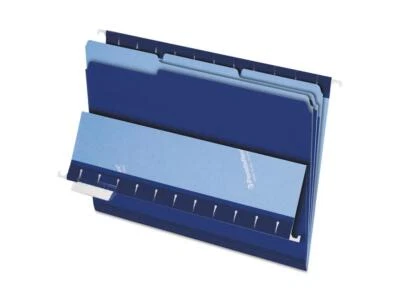 Pendaflex Interior File Folders 1/3 Cut Top Tab Letter Navy Blue 100/Box 421013N - Image 1 of 4