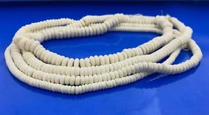 WHITE BUFFALO BONE TYRE BEADS 4mm 6mm 8mm 10mm 1-3 Strands Craft Jewelry - Picture 1 of 1