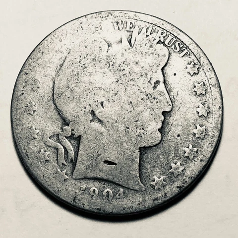 1904 Barber or Liberty Head half dollar 90% Silver Cover