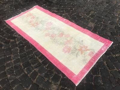 Tapete turco antigo tapete de área boêmio tapete Oushak tapete vintage tapete de lã feito à mão - Imagem 1 de 4