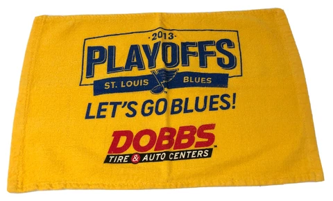 St. Louis Blues 2013 Stanley Cup Playoffs Rally Towel "Letβs Go Blues" Used NHL Cover