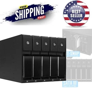 Internal 5 Bay Hard Drive Enclosure Aluminum Trayless Hot Swap for SATA SSD HDD - Picture 1 of 11