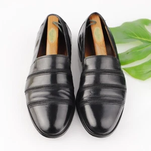 Stanley Blacker Mens Loafer Size 12 M Black Leather Venetian Slip On Dress Shoe - Picture 1 of 17
