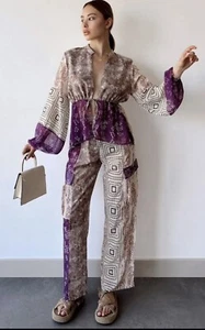ZARA Damen PATCHWORK-HOSE Gr.S - Bild 1 von 14