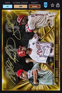 ⏩DIGITAL⏪Topps Bunt: OSWALT/HOWARD/ROLLINS • Triple Signature Series 22-Gold - Picture 1 of 1